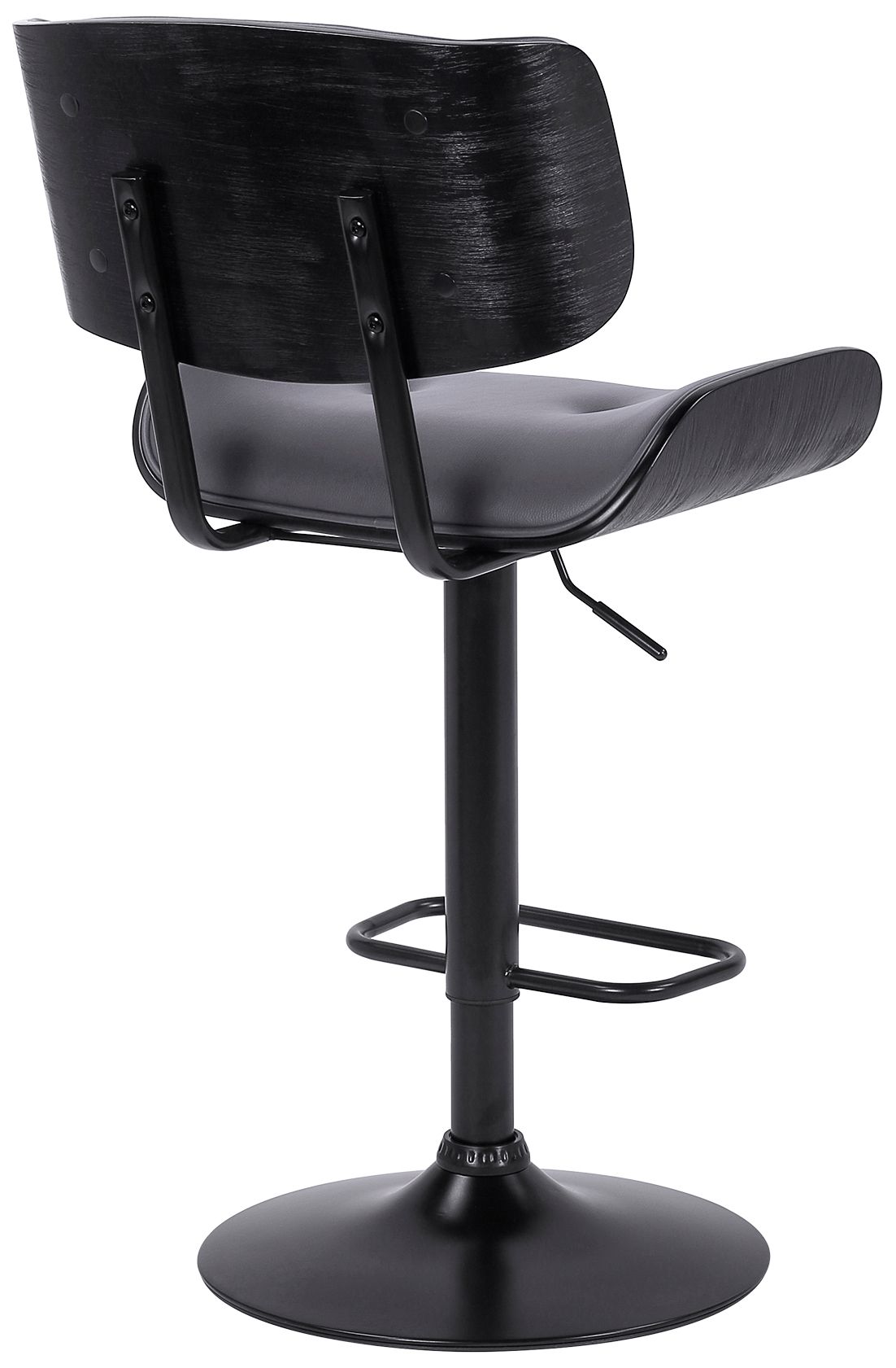 Image 5 Brooklyn Adjustable Swivel Barstool in Black Powder Coated Finish, Gray more views