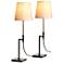 Brooklyn Black and Brass Adjustable Table Lamps Set of 2