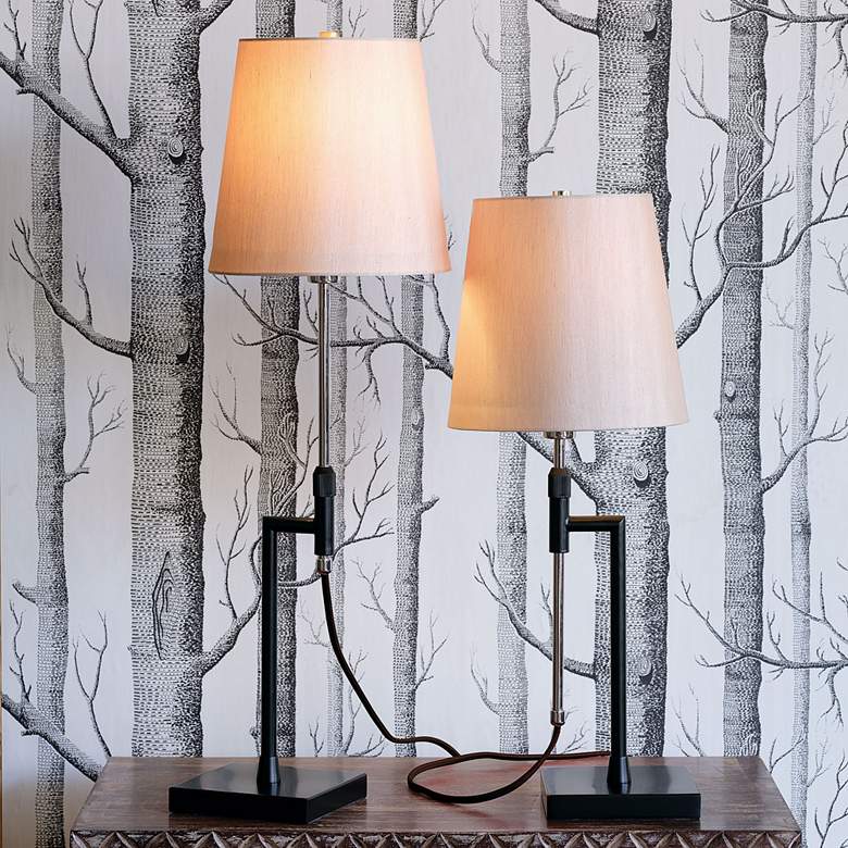 Image 1 Brooklyn Black and Nickel Adjustable Table Lamps Set of 2