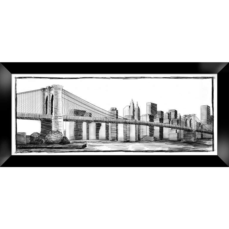 Image 1 Brooklyn Bridge 44 1/4 inch Wide Giclee Framed Wall Art