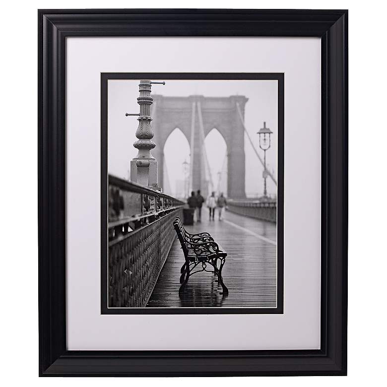 Image 1 Brooklyn Bridge Bench 24" High Glass Covered Print