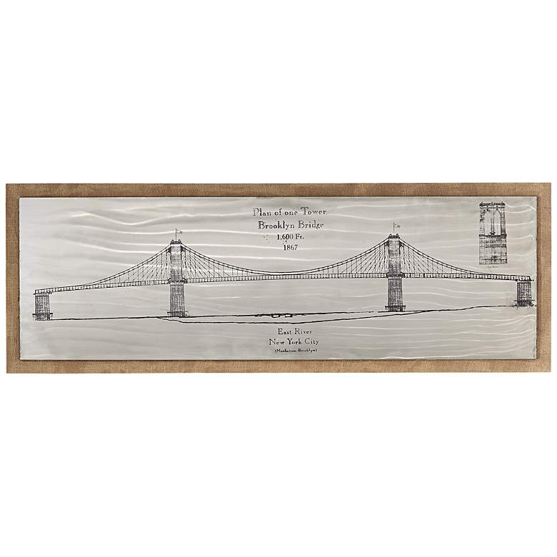 Image 1 Brooklyn Bridge Sketch 47 3/4 inch Wide Framed Wall Art