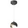 Brooklyn Double Shade Mini Pendant - Black - Soft Gold - Opal Glass