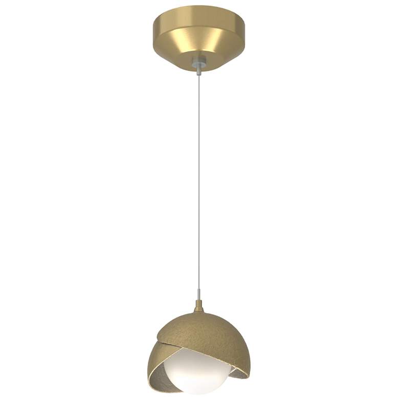Image 1 Brooklyn Double Shade Mini Pendant - Brass - Brass - Opal Glass