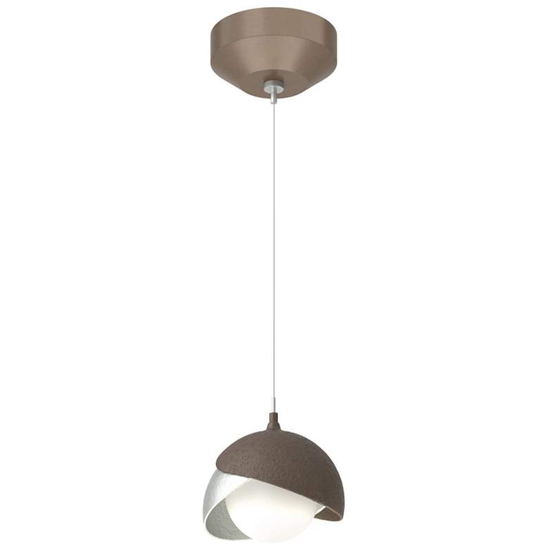Image 1 Brooklyn Double Shade Mini Pendant - Bronze - Platinum - Opal Glass
