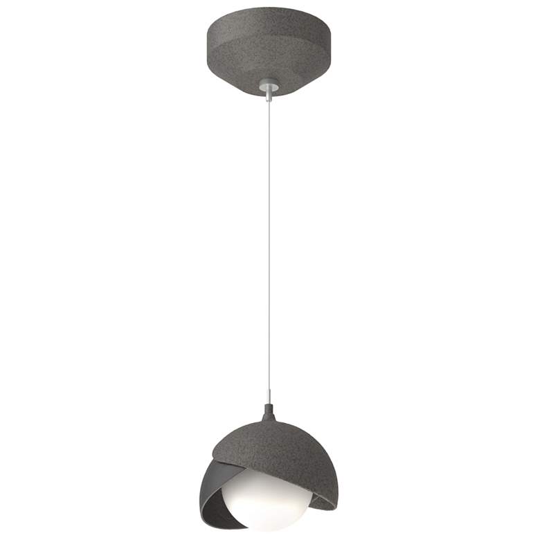 Image 1 Brooklyn Double Shade Mini Pendant - Iron - Black - Opal Glass