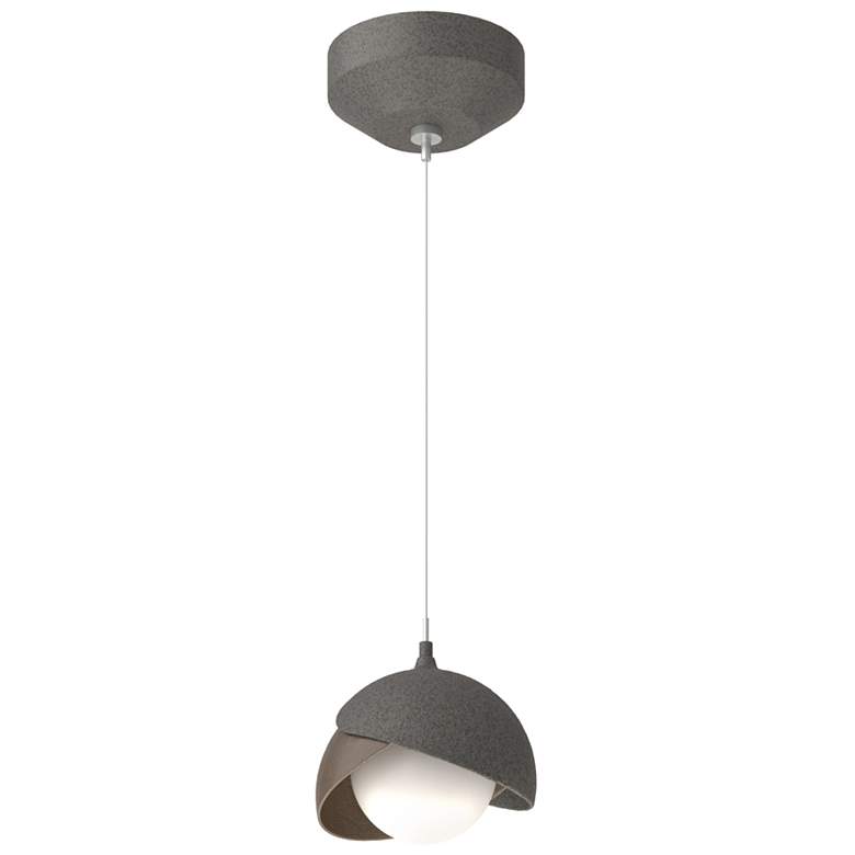 Image 1 Brooklyn Double Shade Mini Pendant - Iron - Bronze - Opal Glass
