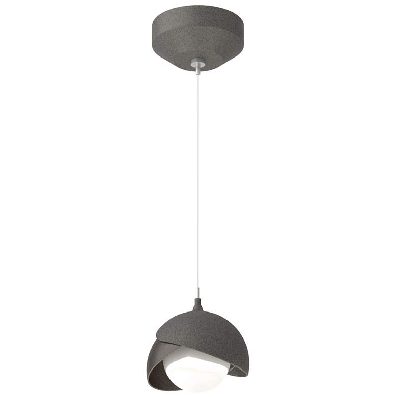 Image 1 Brooklyn Double Shade Mini Pendant - Iron - Oil Rubbed Bronze - Opal Glass