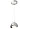 Brooklyn Double Shade Mini Pendant - Platinum - Dark Smoke - Opal Glass