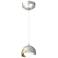 Brooklyn Double Shade Mini Pendant - Platinum - Modern Brass - Opal Glass