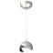 Brooklyn Double Shade Mini Pendant - Platinum - Natural Iron - Opal Glass