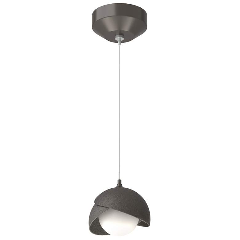 Image 1 Brooklyn Double Shade Mini Pendant - Rubbed Bronze - Iron - Opal Glass