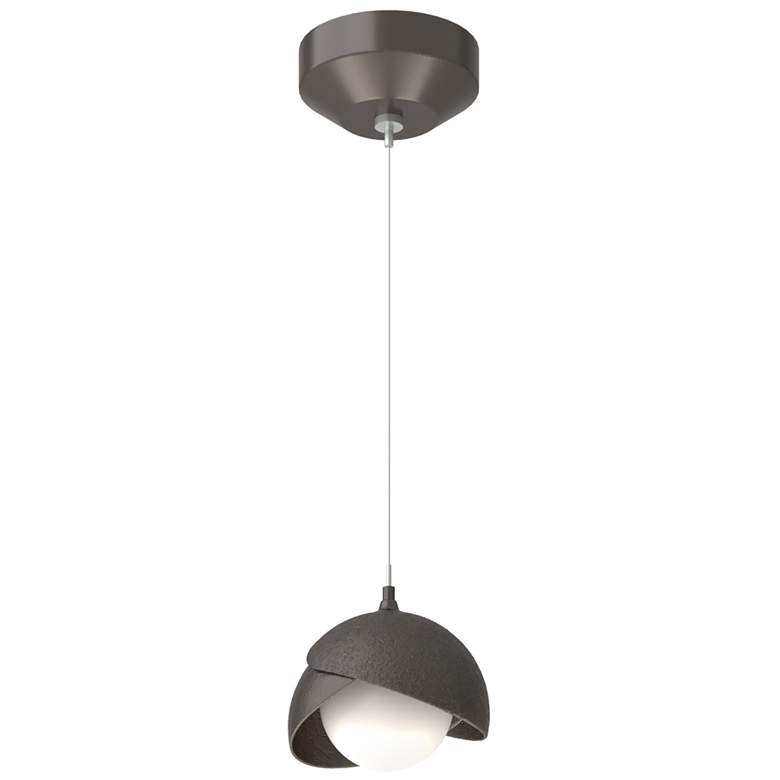 Image 1 Brooklyn Double Shade Mini Pendant - Rubbed Bronze - Opal Glass