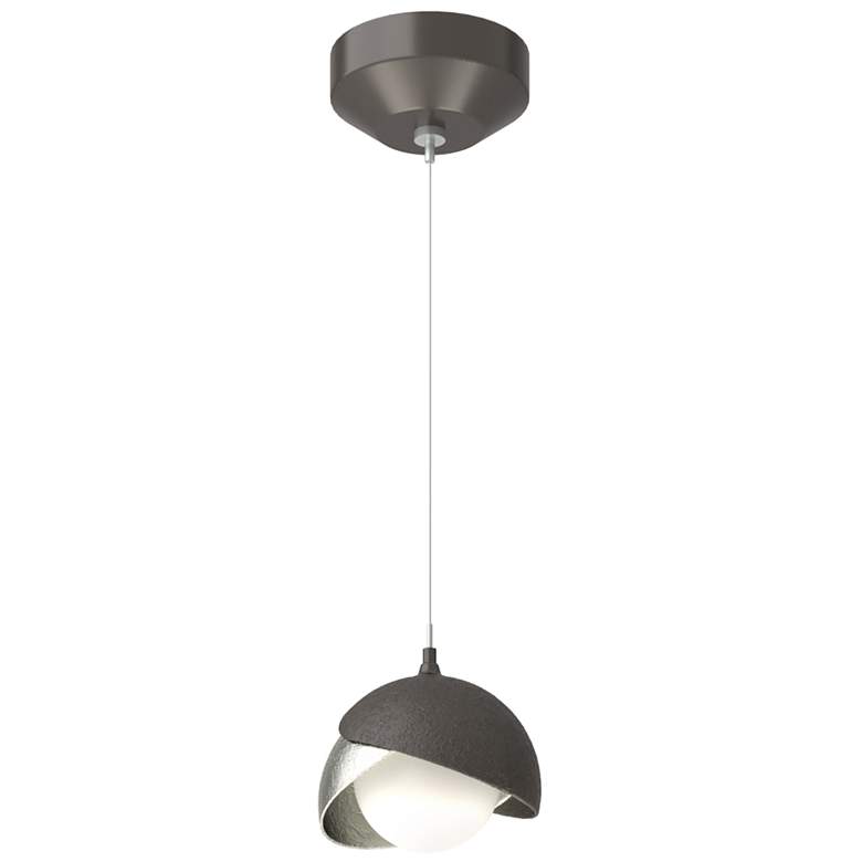 Image 1 Brooklyn Double Shade Mini Pendant - Rubbed Bronze - Sterling - Opal Glass
