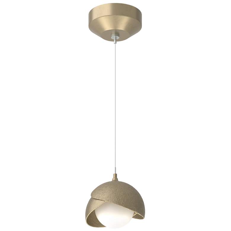 Image 1 Brooklyn Double Shade Mini Pendant - Soft Gold - Soft Gold - Opal Glass