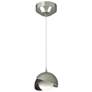 Brooklyn Double Shade Mini Pendant - Sterling - Black  - Opal Glass