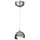 Brooklyn Double Shade Mini Pendant - Sterling - Dark Smoke - Opal Glass