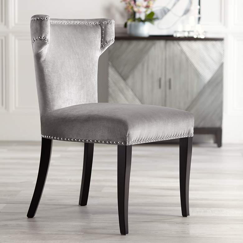 Image 1 Brooklyn Gray Velvet Armless Dining Chair
