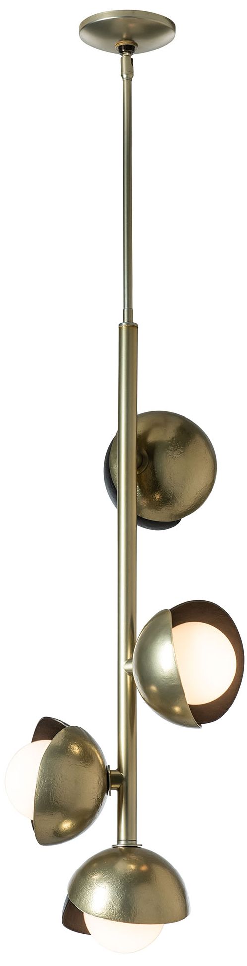 Brooklyn Modern Brass Vertical Pendant With Opal Glass - Made to Order