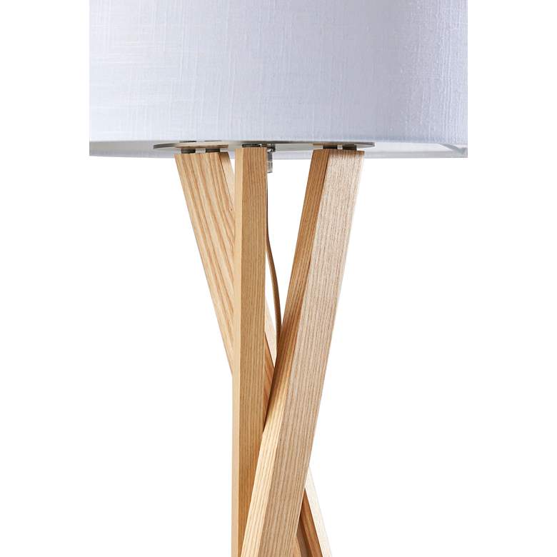 Image 4 Brooklyn Natural Ash Wood Tripod Floor Lamp more views
