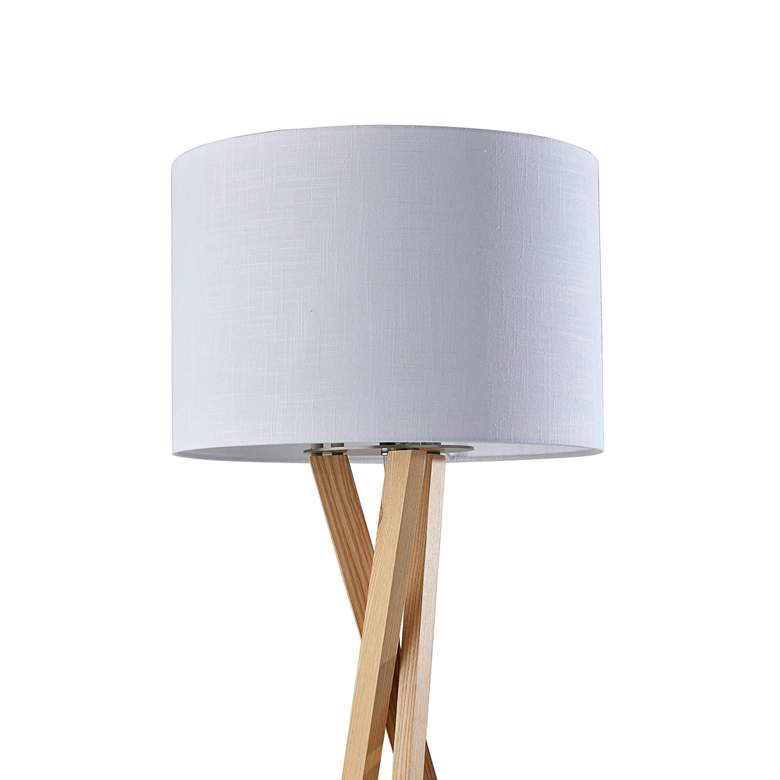 Image 6 Brooklyn Natural Ash Wood Tripod Floor Lamp more views