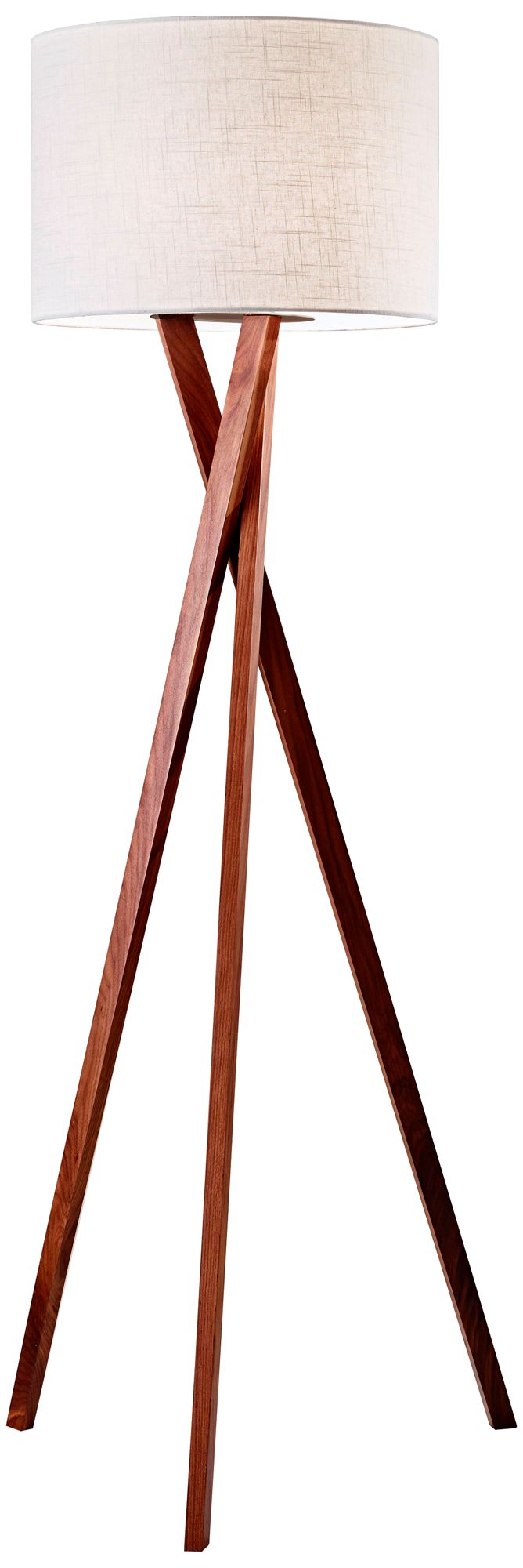 Image 2 Brooklyn Walnut Wood Tripod Floor Lamp