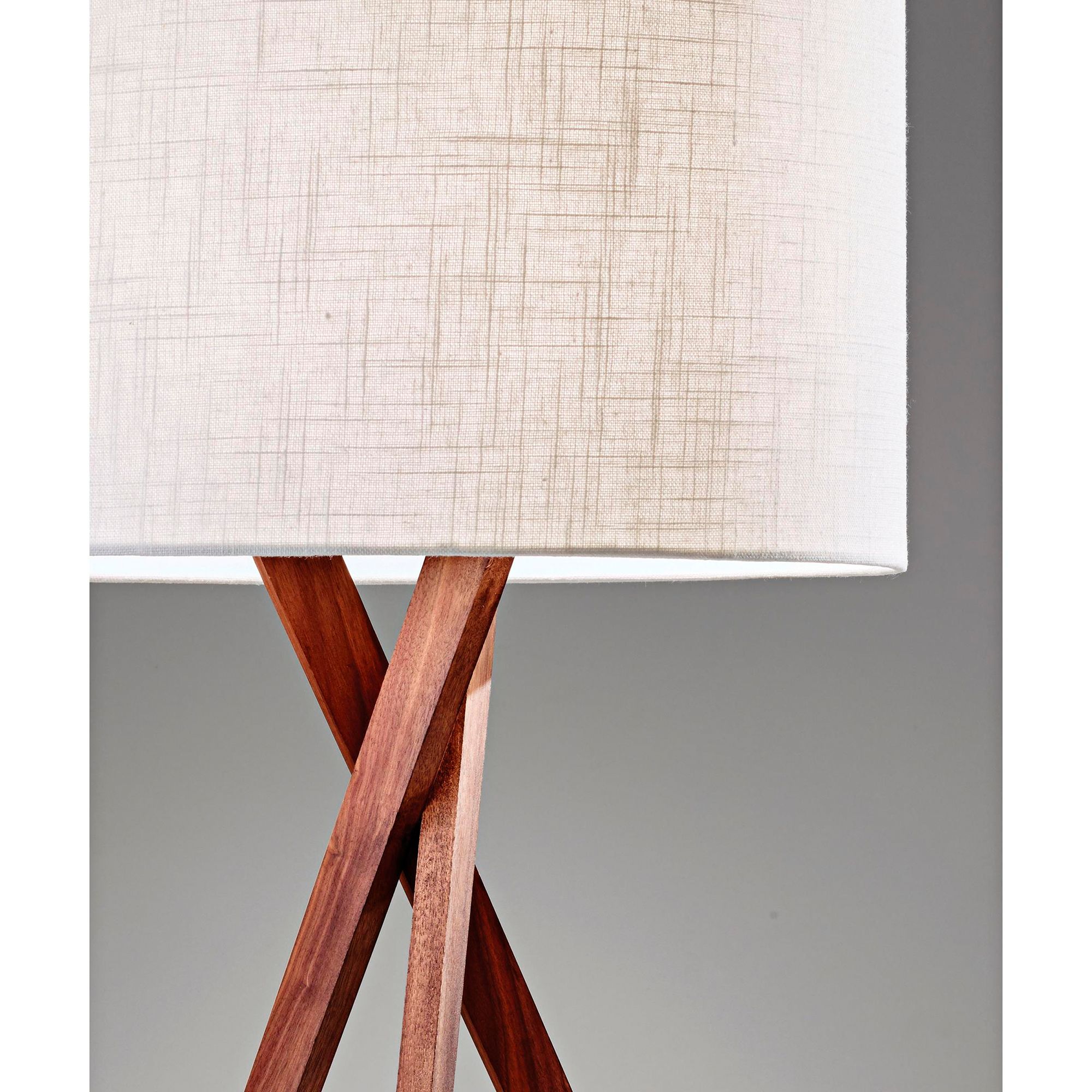 Image 4 Brooklyn Walnut Wood Tripod Floor Lamp more views