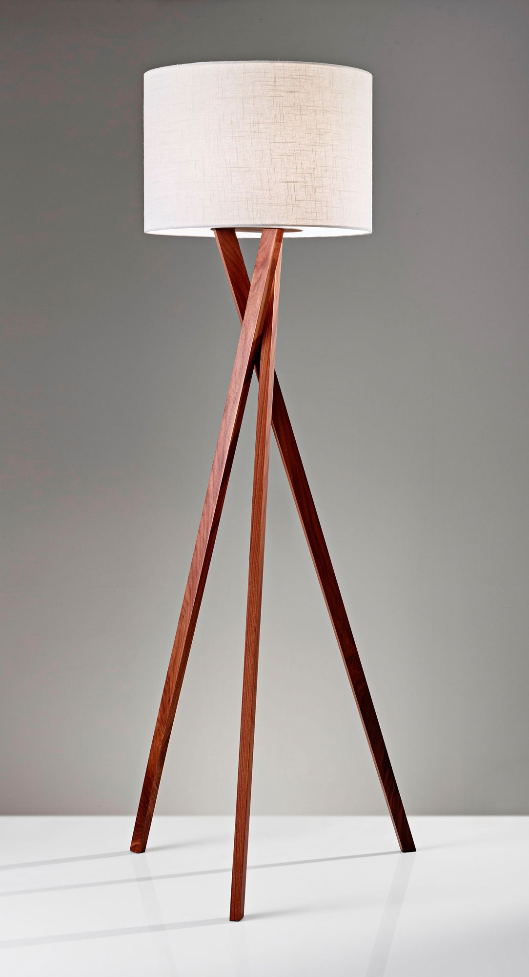 Image 6 Brooklyn Walnut Wood Tripod Floor Lamp more views