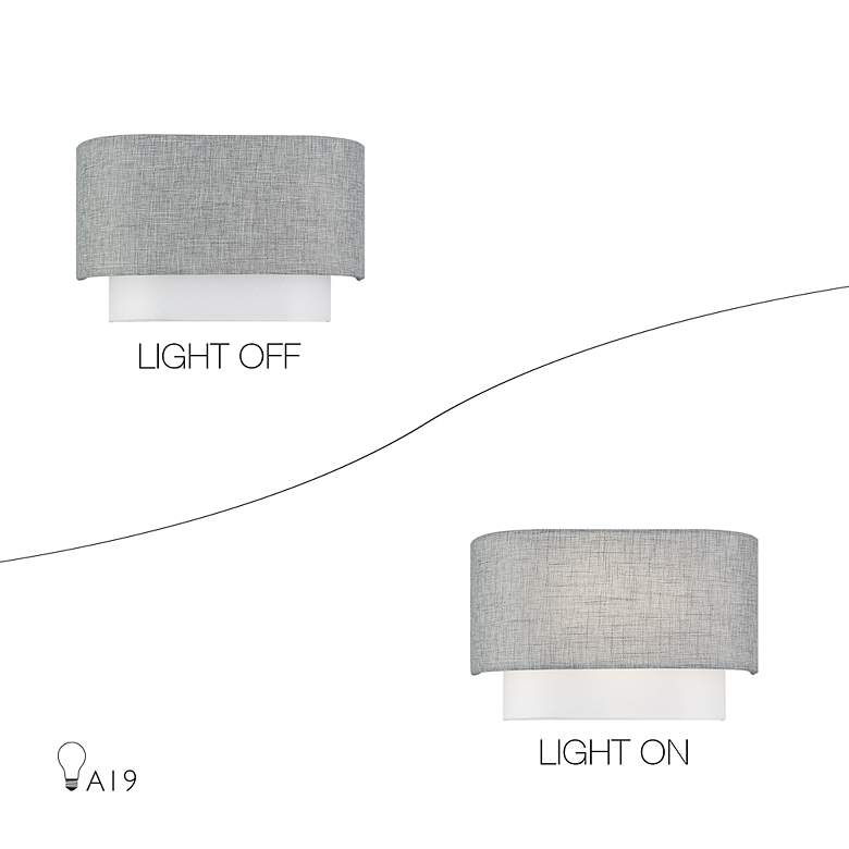 Image 7 Brookmeade 2 Light ADA Sconce with Gray and White Shades more views