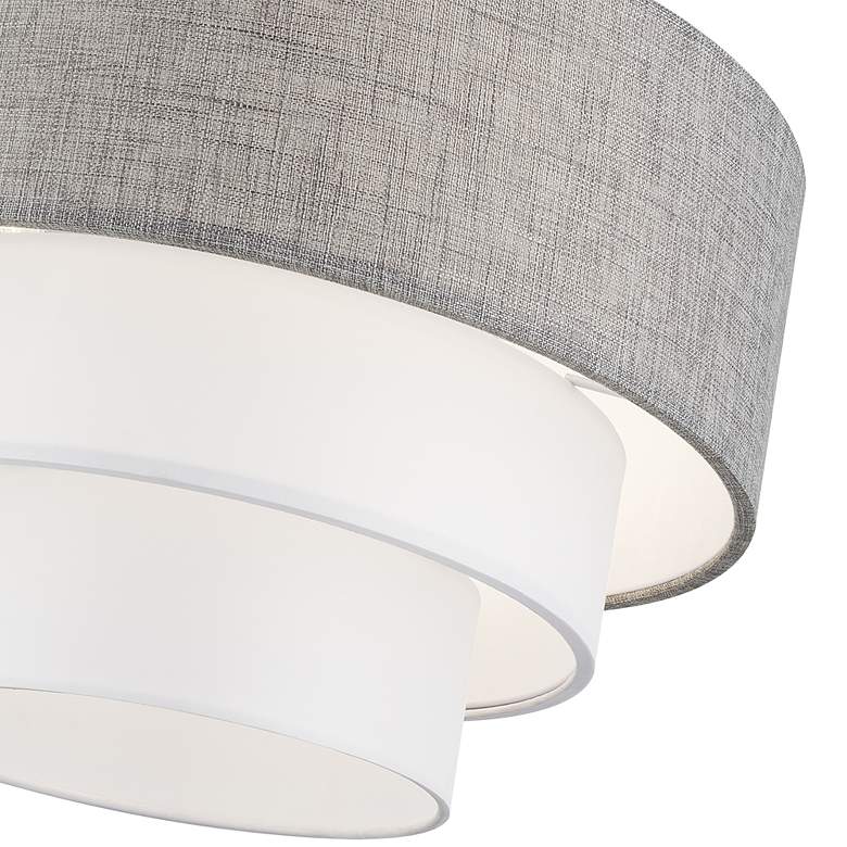 Image 6 Brookmeade 3 Light Pendant Chandelier with Gray and White Shades more views