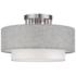 Brookmeade 3 Light Semi-Flush with Gray and White Fabric Shades