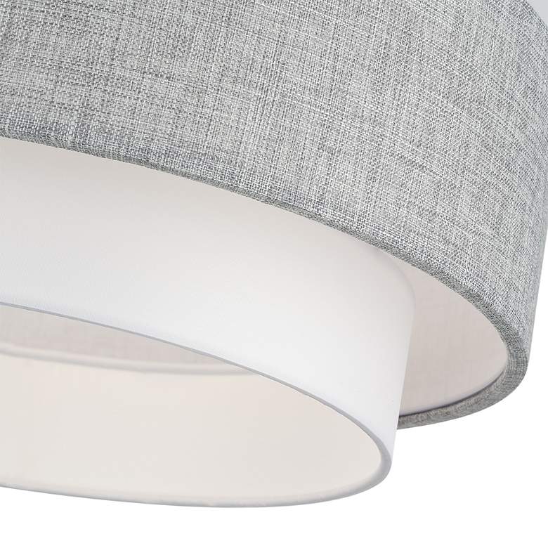 Image 6 Brookmeade 3 Light Semi-Flush with Gray and White Fabric Shades more views