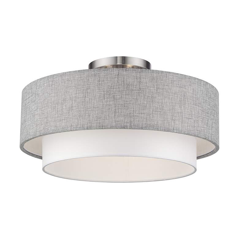 Image 3 Brookmeade 3 Light Semi-Flush with Gray and White Shades more views