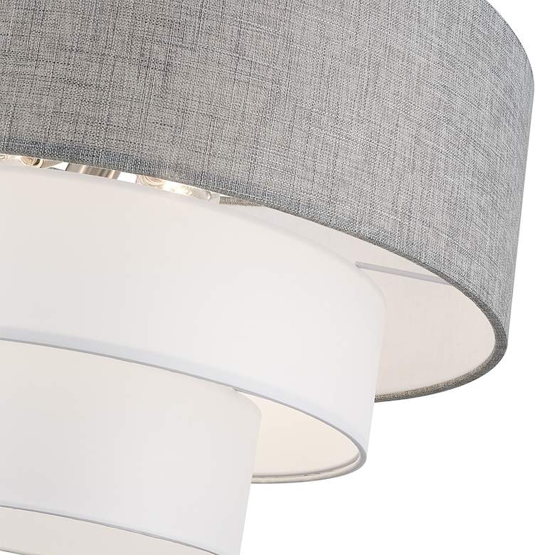 Image 6 Brookmeade 4 Light Pendant Chandelier with Gray and White Shades more views