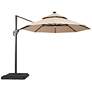 1_Brooks 10-Foot Beige LED Double Top Cantilever Umbrella