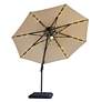 2_Brooks 10-Foot Beige LED Double Top Cantilever Umbrella more views