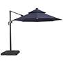 1_Brooks 10-Foot Blue Solar LED Double Top Cantilever Umbrella