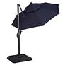 Brooks 10-Foot Blue Solar LED Double Top Cantilever Umbrella