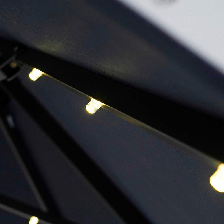 Image 7 Brooks 10-Foot Blue Solar LED Double Top Cantilever Umbrella more views