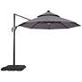 1_Brooks 10-Foot Gray Solar LED Double Top Cantilever Umbrella
