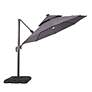 2_Brooks 10-Foot Gray Solar LED Double Top Cantilever Umbrella more views