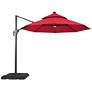1_Brooks 10-Foot Red Solar LED Double Top Cantilever Umbrella