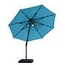 2_Brooks 10-Foot Teal Solar LED Double Top Cantilever Umbrella more views