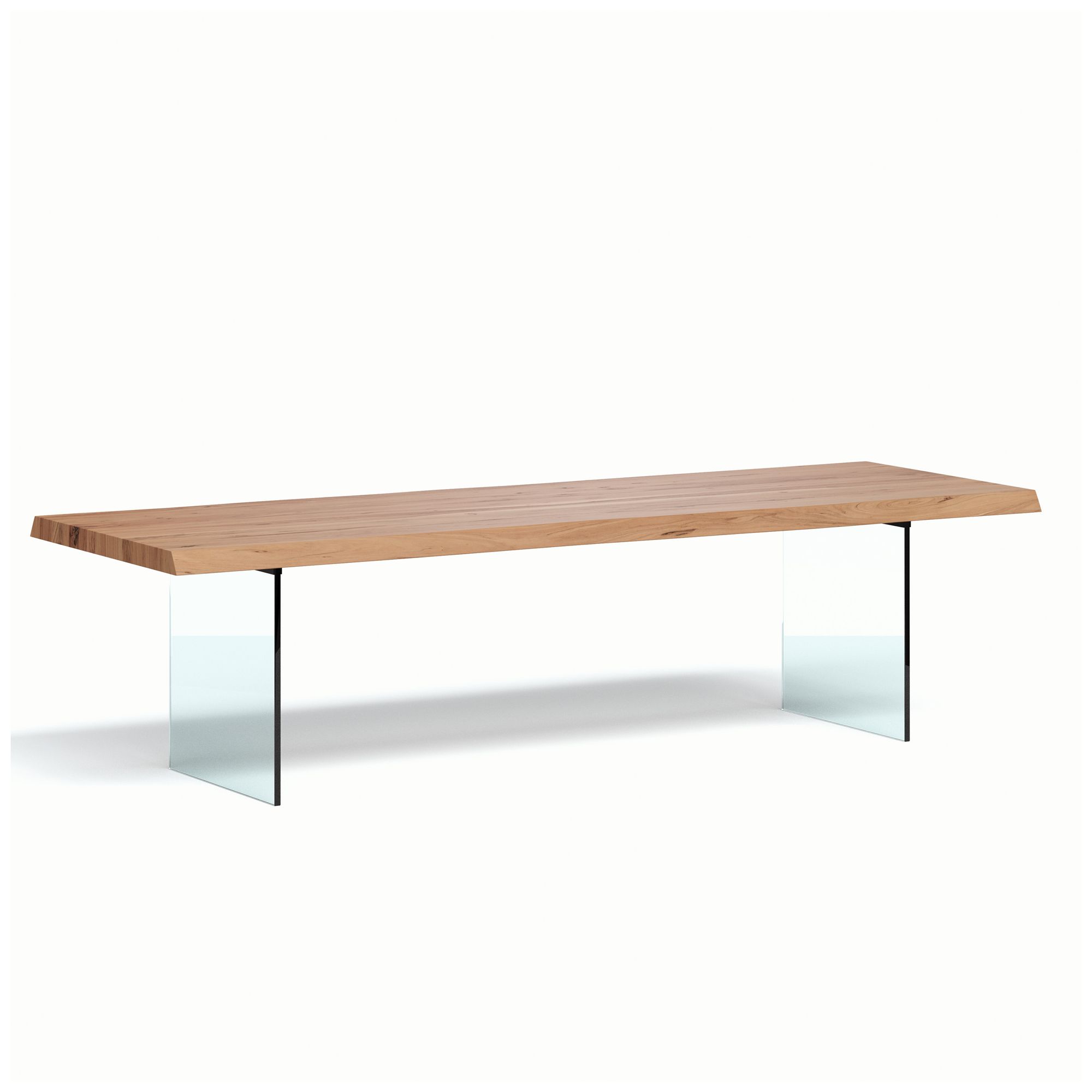 Image 2 Brooks 116" Wide Teak, Clear Rectangular Dining Table more views