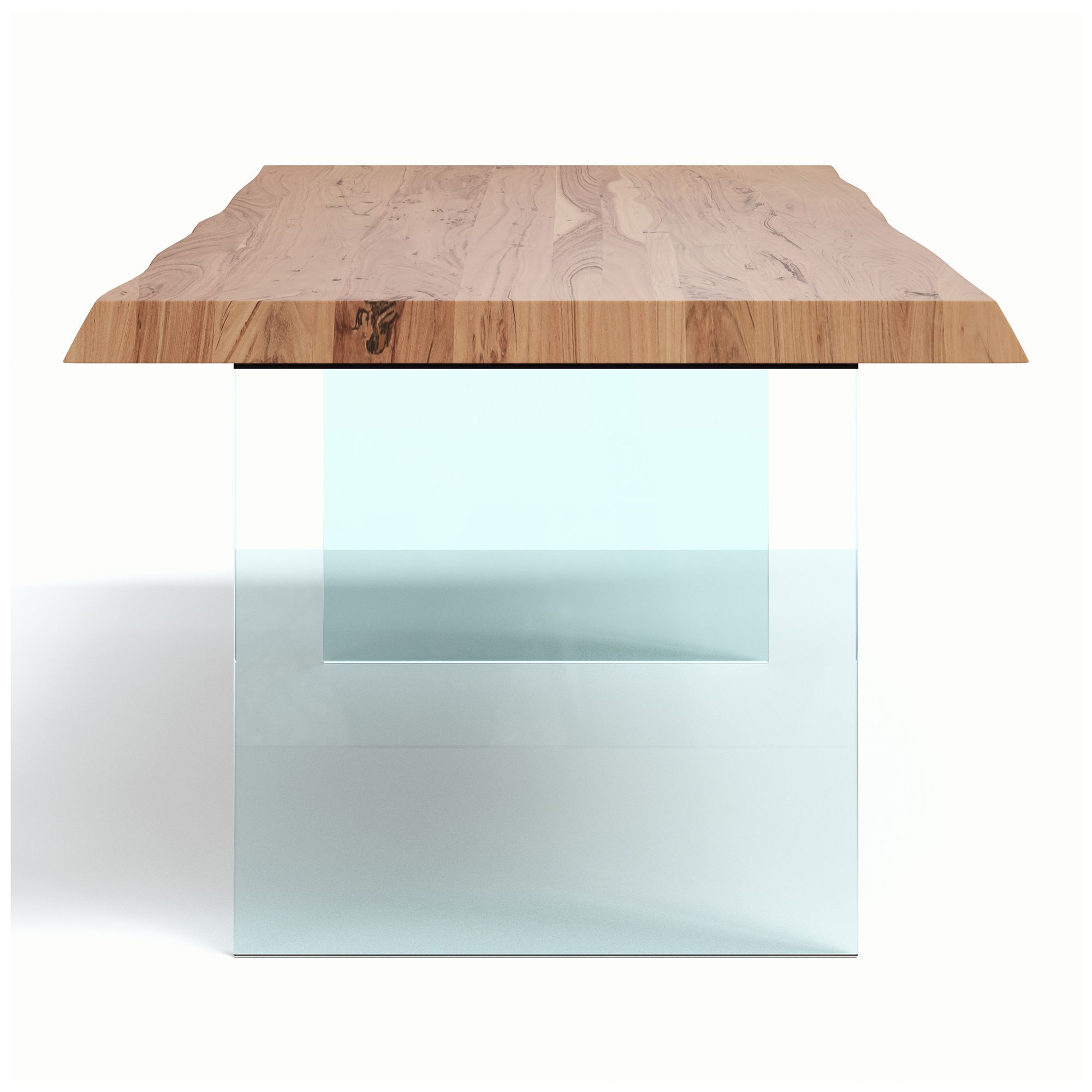 Image 3 Brooks 116" Wide Teak, Clear Rectangular Dining Table more views