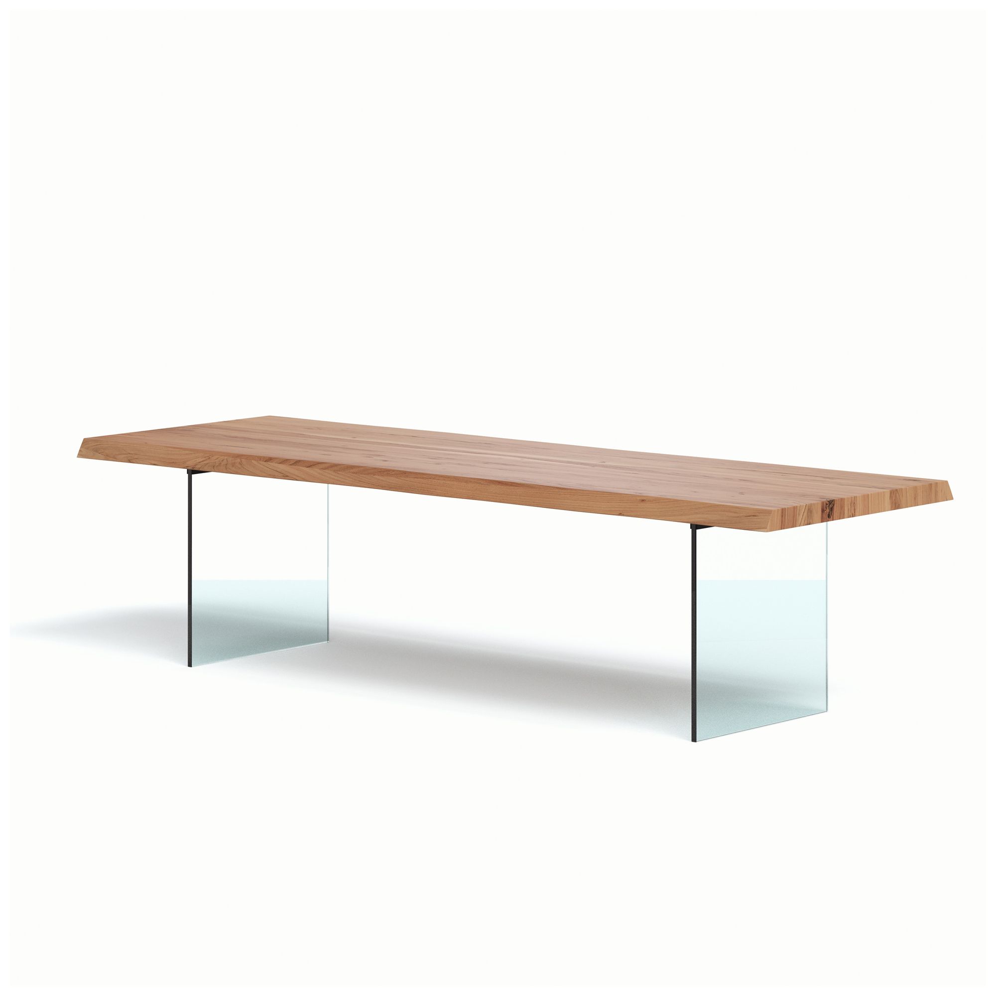 Image 4 Brooks 116" Wide Teak, Clear Rectangular Dining Table more views