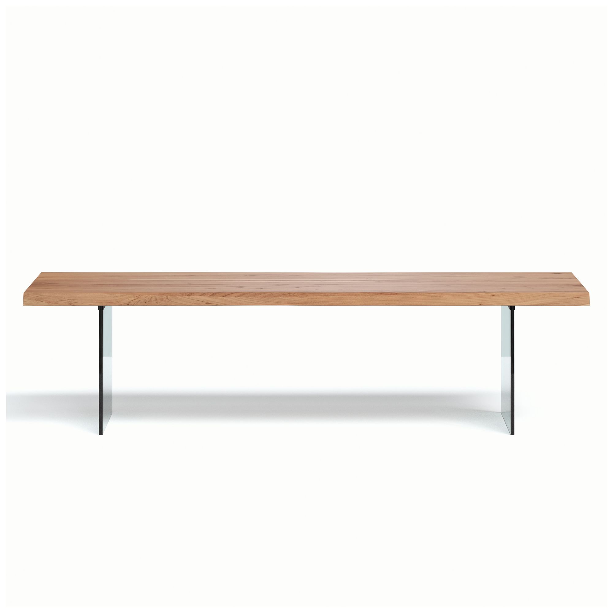 Brooks 116" Wide Teak, Clear Rectangular Dining Table