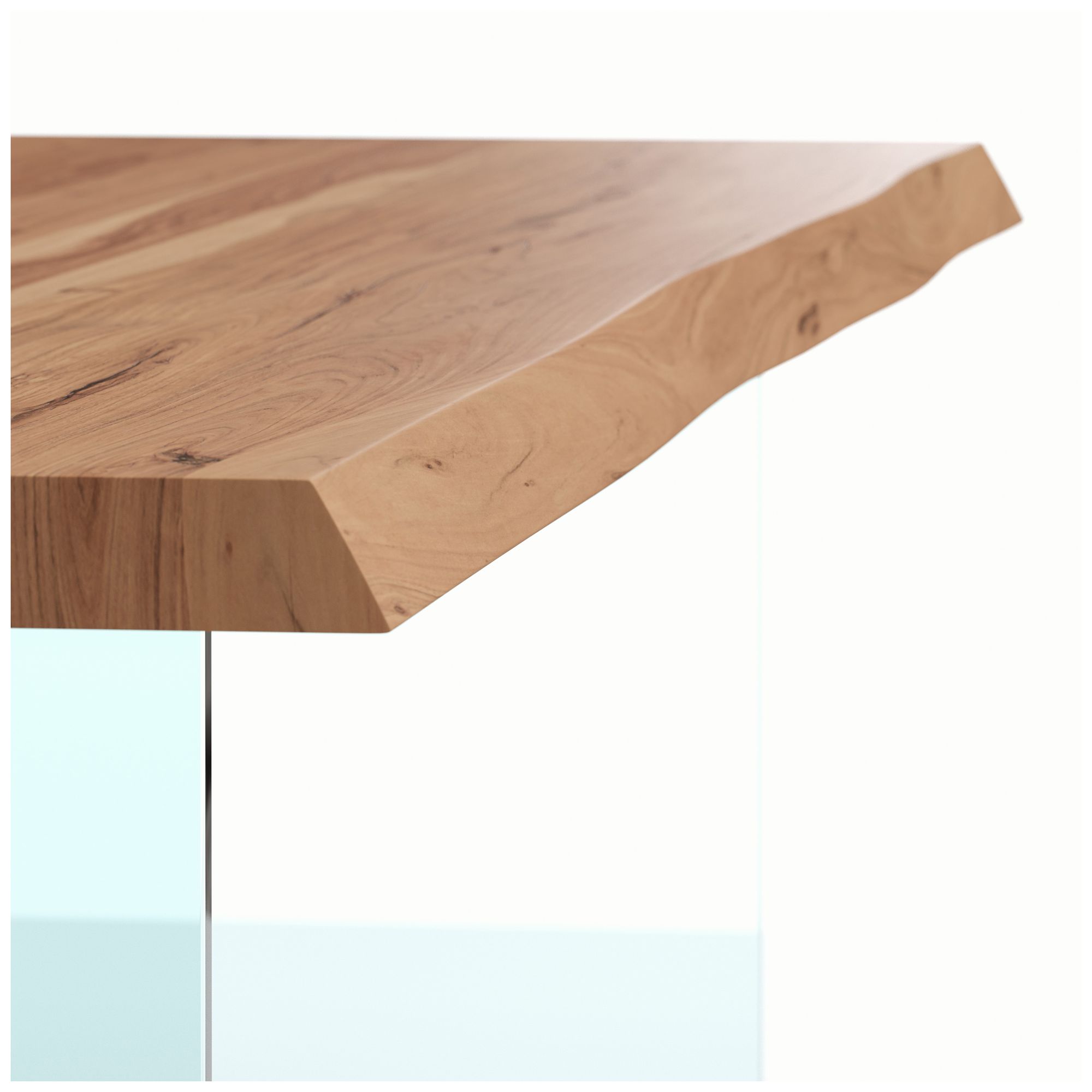 Brooks 116" Wide Teak, Clear Rectangular Dining Table