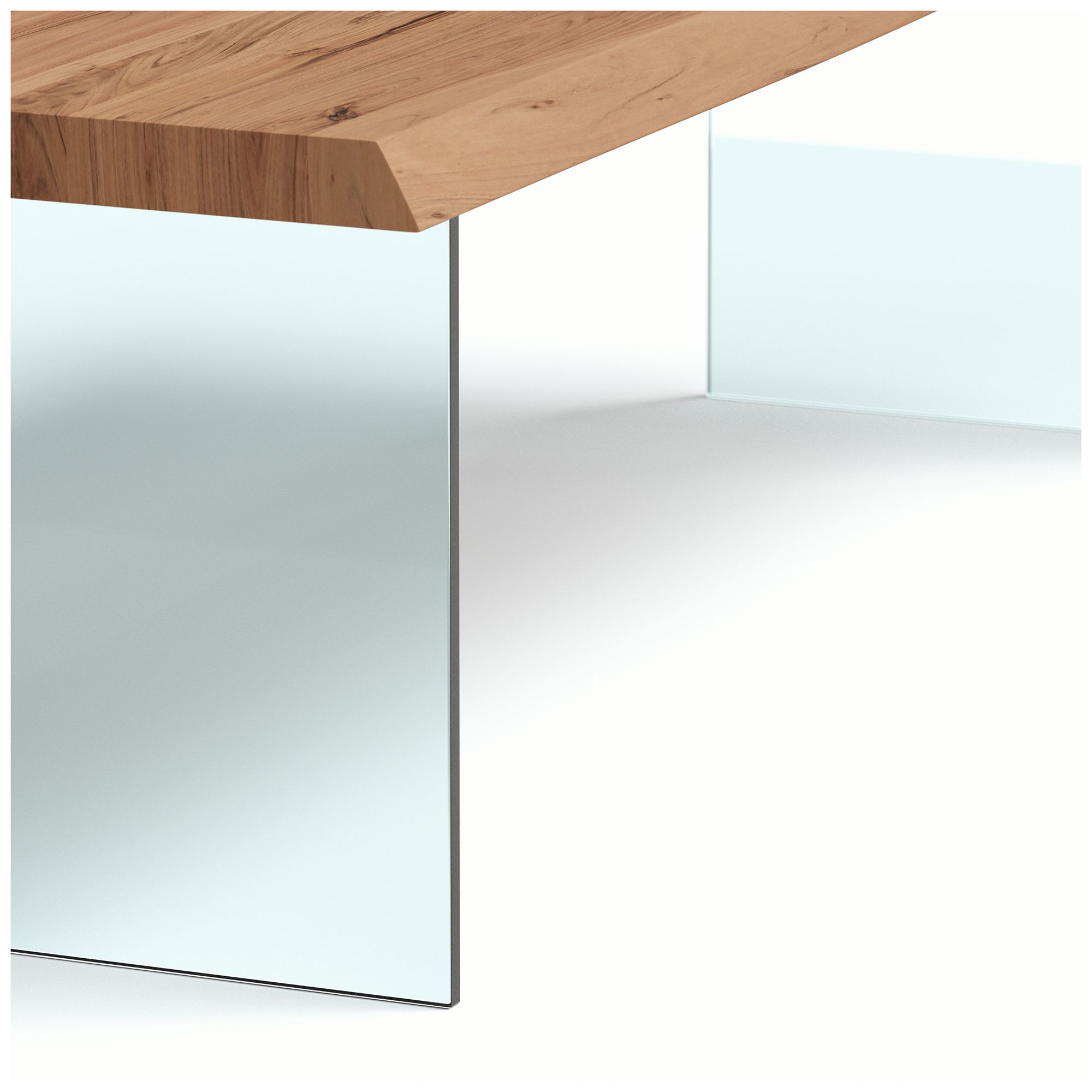 Brooks 116" Wide Teak, Clear Rectangular Dining Table