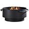 Brooks 28" Wide Black Round Wood Burning Outdoor Fire Pit